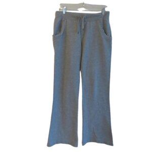 NORMA KAMALI Wide Leg Sweatpants Joggers in Heathered Gray Lounge - Size M